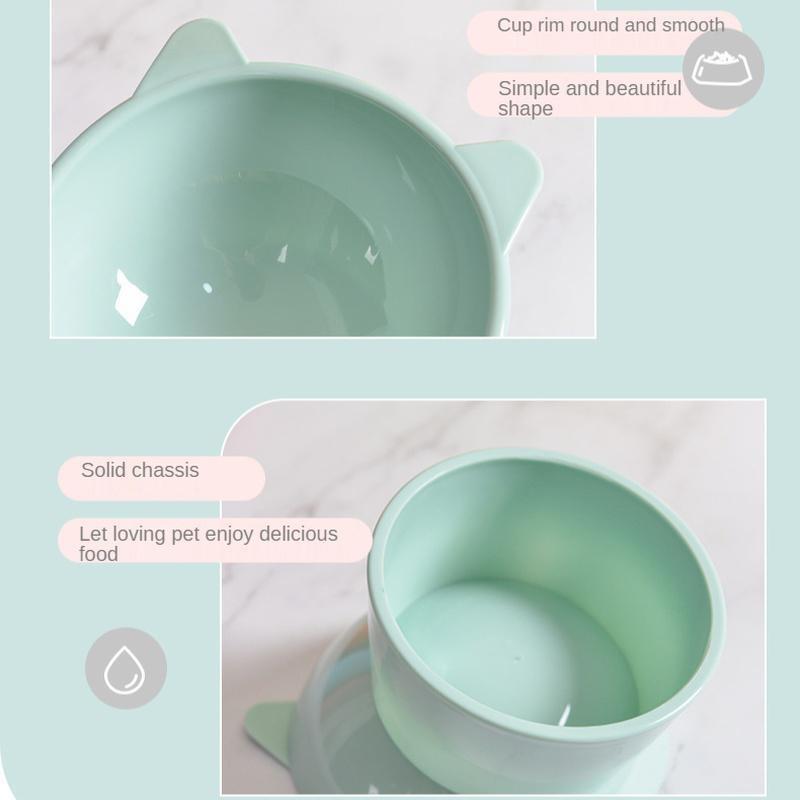 3 Colors Tall Cat Bowl Dog Bowl Anti-dumping 45°Neck Guard Cat Pet Water Bowl Binaural Pet Feeding Cup Pet Feeding Bowl