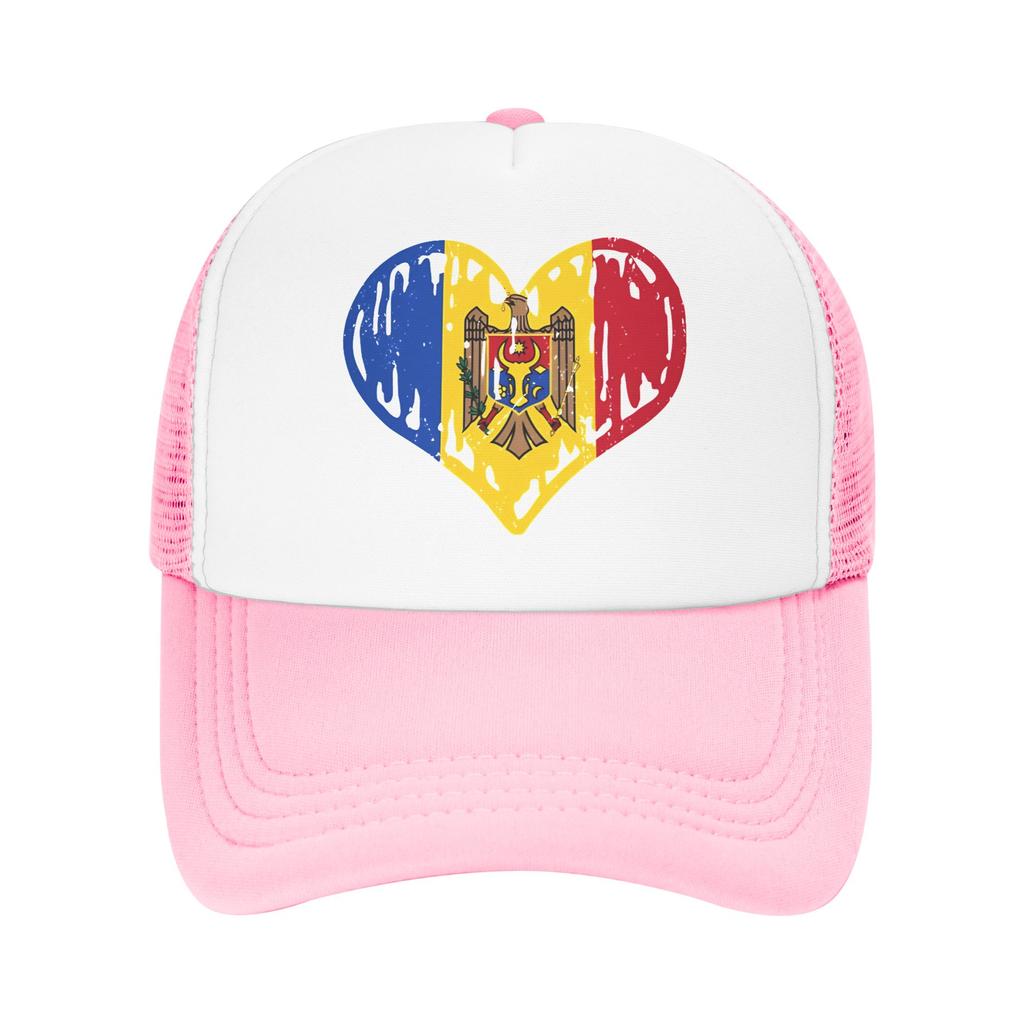 Moldova Flag Heart Love  Casual Baseball Cap  Hiking Fishing Sun Hats Spring High Quality Female Male y2k Cool Snapback Cap