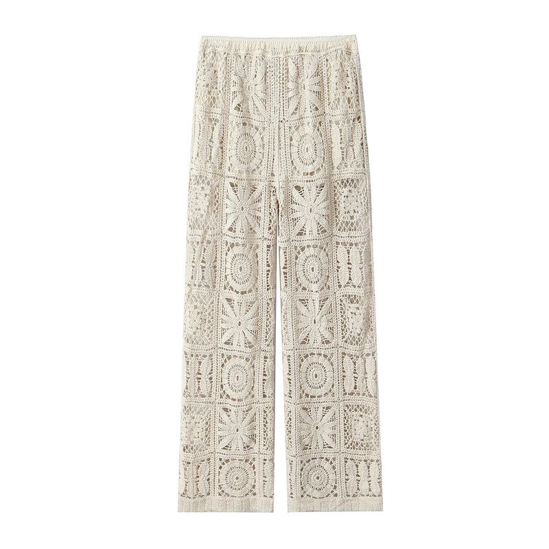 Araltay Western Style Women Clothes French Style New Mori Look Idle Style Three-Dimensional Hollow Crochet Knitting Suit Women