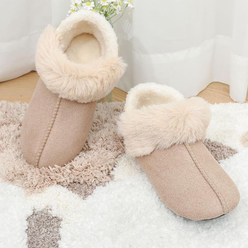 Cross-border Warm Wool Bag and Cotton Slippers Fleece Non-slip Home Cotton Shoes Winter Women's Thin-soled Indoor Short Boots