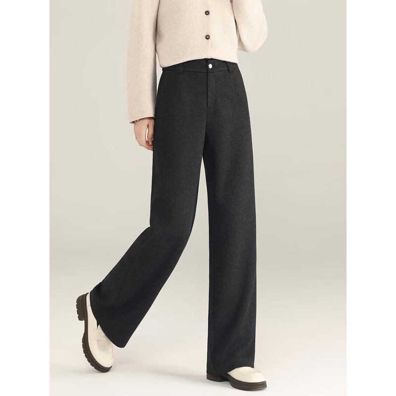 Women's High-Waisted Straight-Leg Wool-Blend Trousers