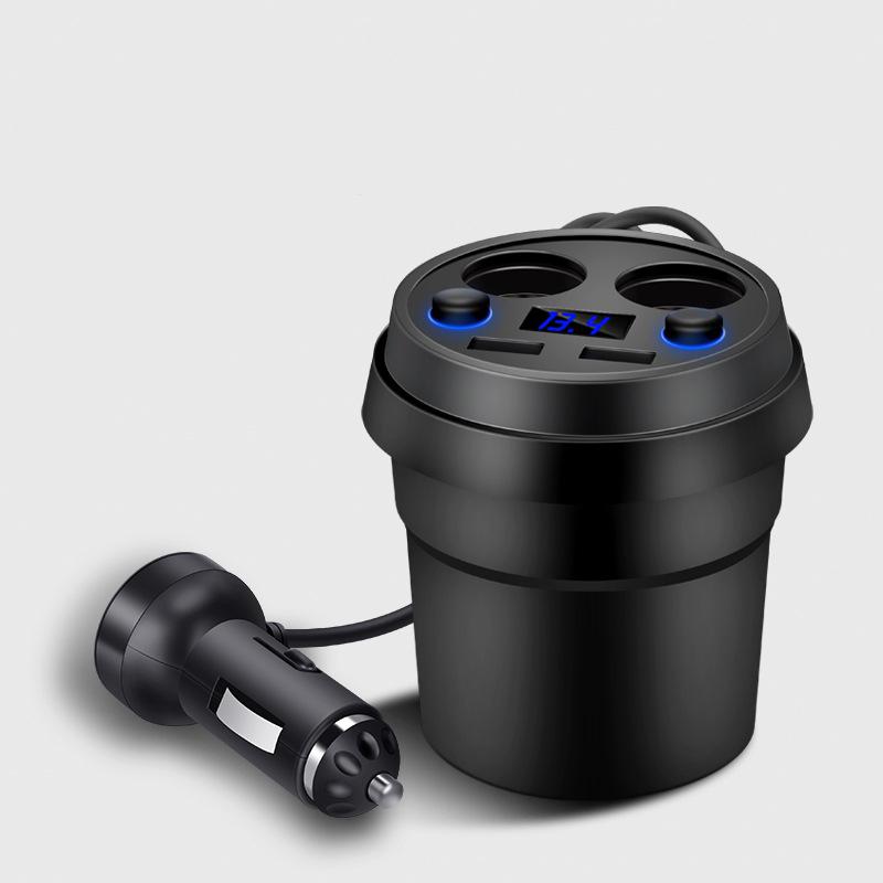 

120 Вт адаптер питания 3.1A двойной USB телефон зарядное устройство цифровой вольтметр прикуриватель разветвитель чашка для 12-24 В автомобилей чёрный