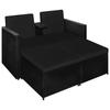 Maison Exclusive - Salon de jardin 3 pcs avec coussins Résine tressée Noir