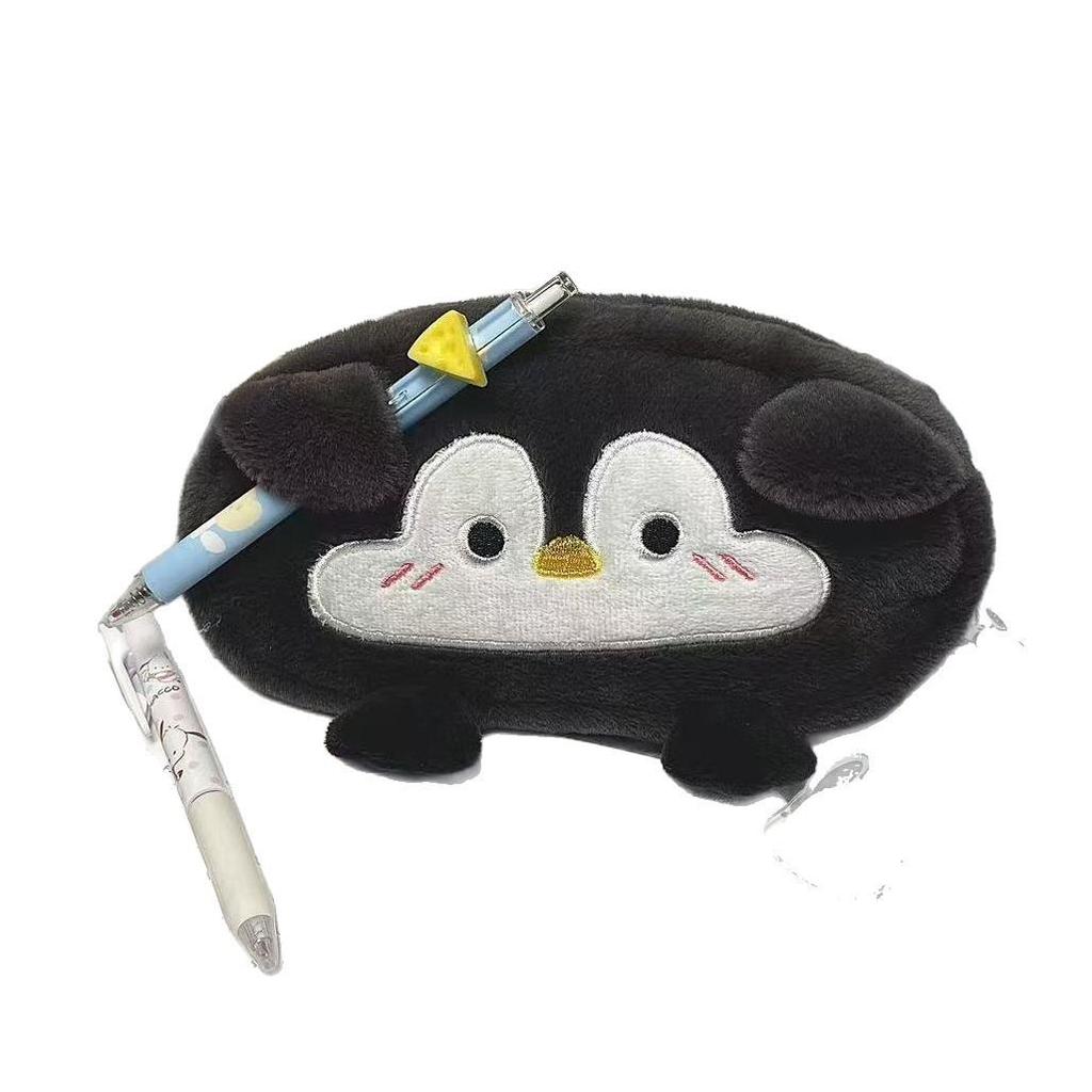 Little Otter Penguin Plush Pencil Case - Large Capacity, High-Value Storage for Female Students