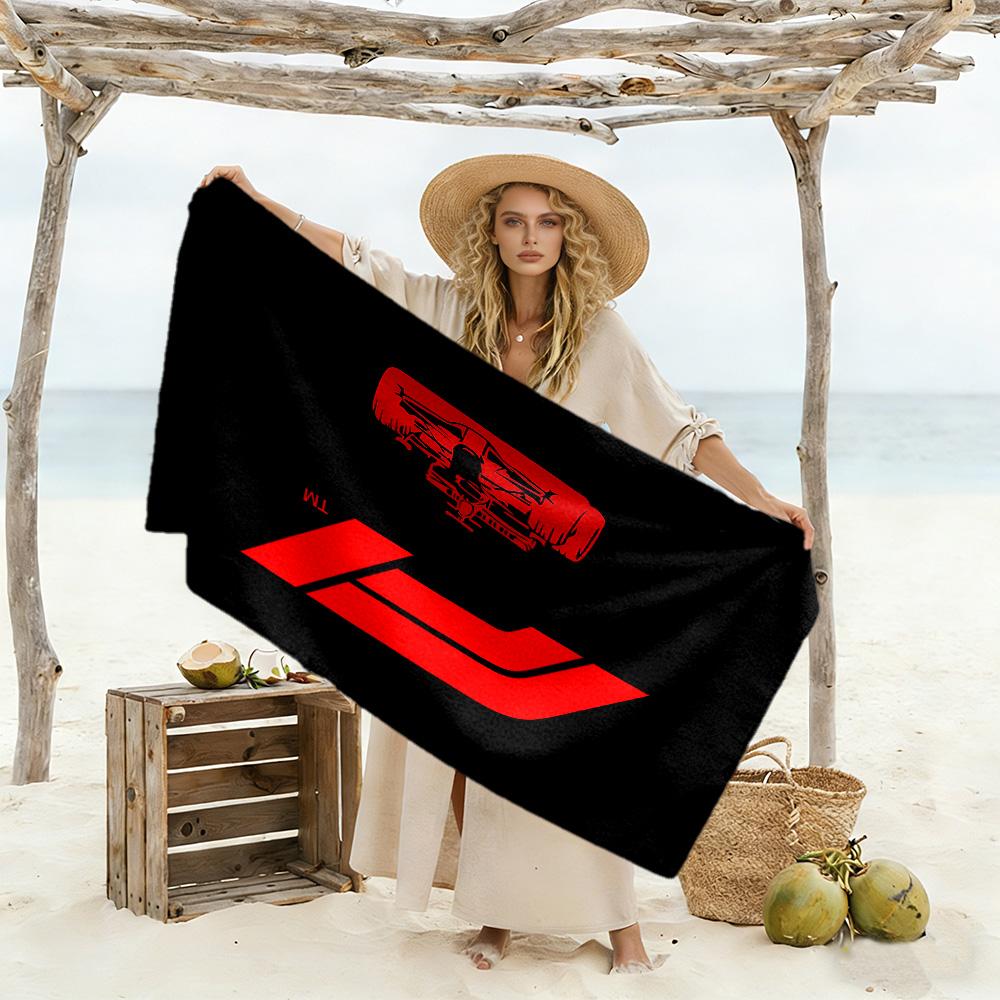 Formula 1 Icona di Velocità Telo da Spiaggia Super Morbido e Assorbente Comodo Leggero Portatile per Nuoto, Spiaggia, Campeggio, Viaggio, Accessori da Spiaggia, Palestra