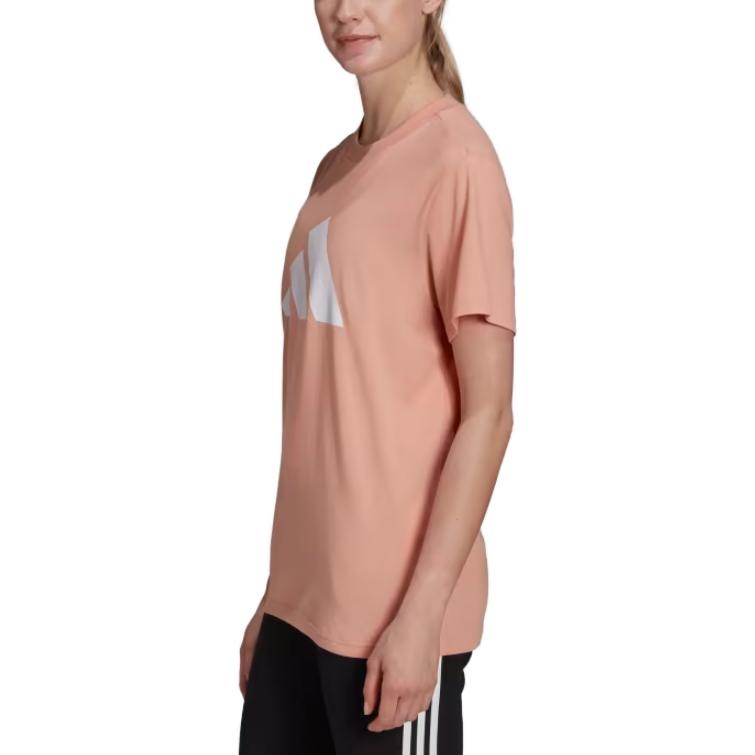 Adidas Future Icons T Shirts Women's Pink Crew Neck Moderate Straight Fit H24101