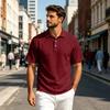 Mens Polo Shirts Short Sleeve Lightweight Cotton Linen Collared Casual Dress Shirts for Men Golf Polos for Men