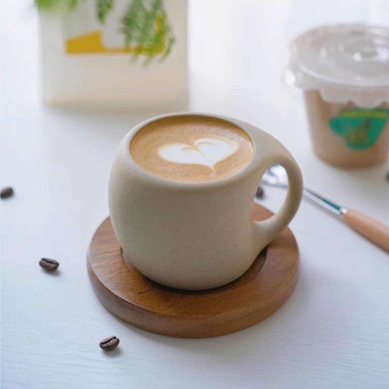 

American Ceramic Mug High-end Exquisite Coffee Cup Plate Set Oat Breakfast Cup Decoration Household Drinking Utensils 300ML cup saucer