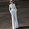 Lanser Women's Striped Linen Blend 2-Piece Set