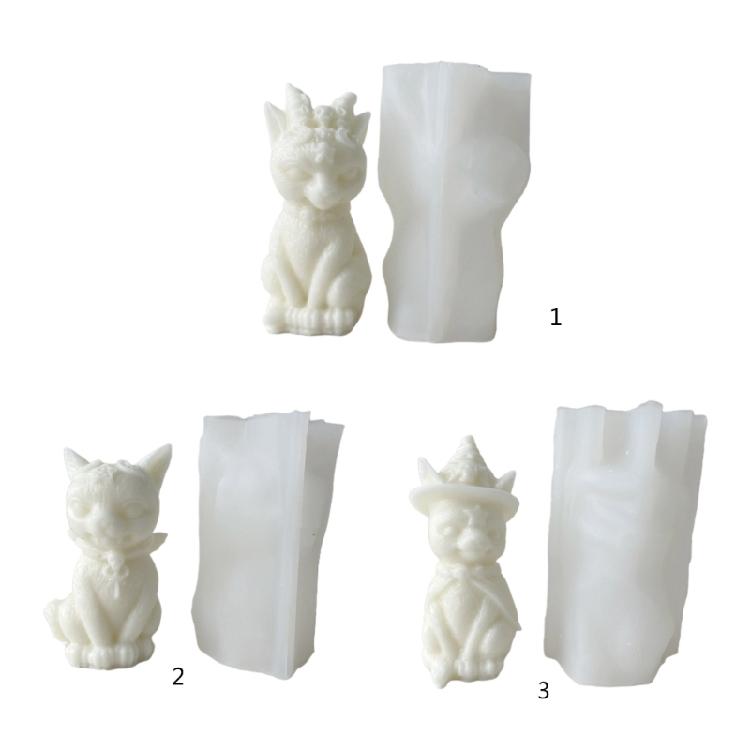 Cat Shape Candle Molds Silicone Molds Resin Casting Mold for Making Candle