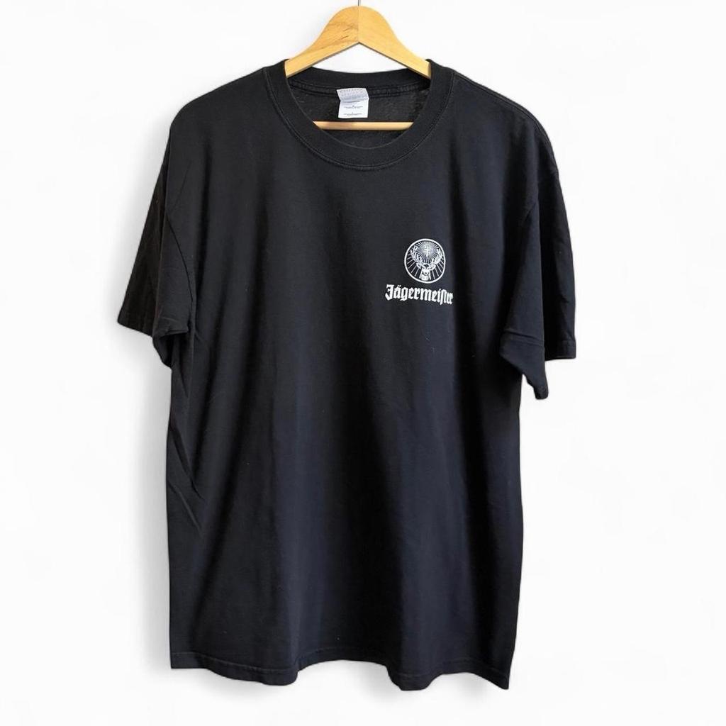 Vintage Y2K Jaegermeister Drink Biker Herren L Lustiges Retro T-Shirt Unisex T-Shirt