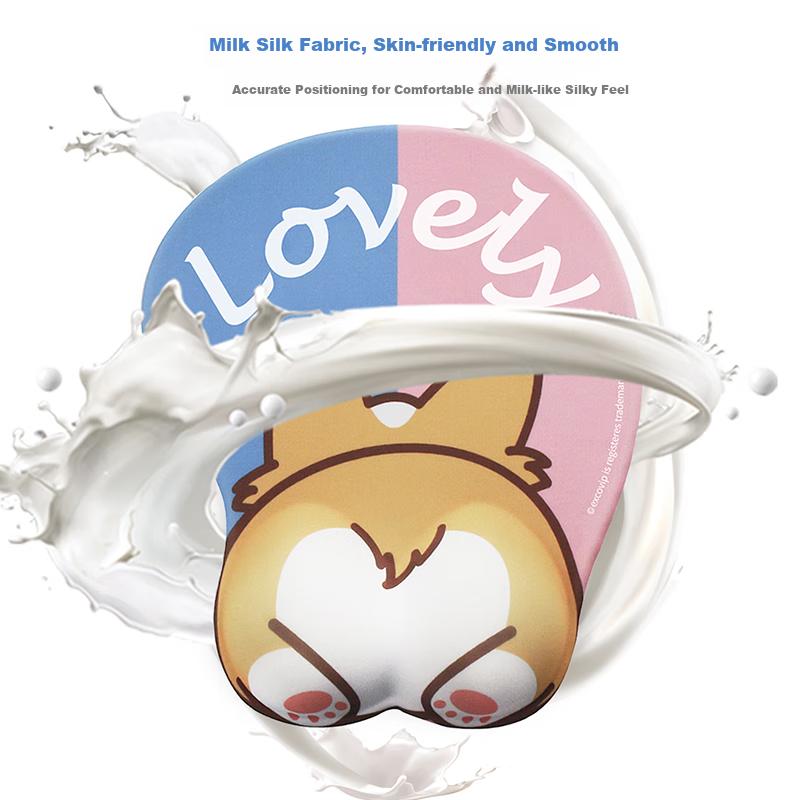 EXCO (EXCO) Corgi Silicone Mouse Pad Wrist Rest, Large Thick Cute Anime Cartoon Wrist Support Mouse Pad, Mouse Pillow Wrist Pad Gaming Desk Mat 14794