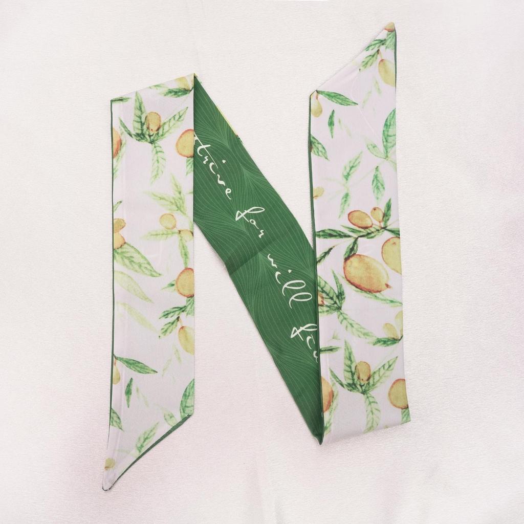 Spring/Summer Fruit Silk Scarf: Cute Headband, Ribbon Tie, Skinny Bag Tie, Souvenir Box Gift.