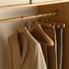 2 Piezas Percha de Madera de Hombro Ancho, Perchero de Madera de Canela con Barra Transversal de Terciopelo, Perchas para Traje con Superficie Lisa Sin Laca