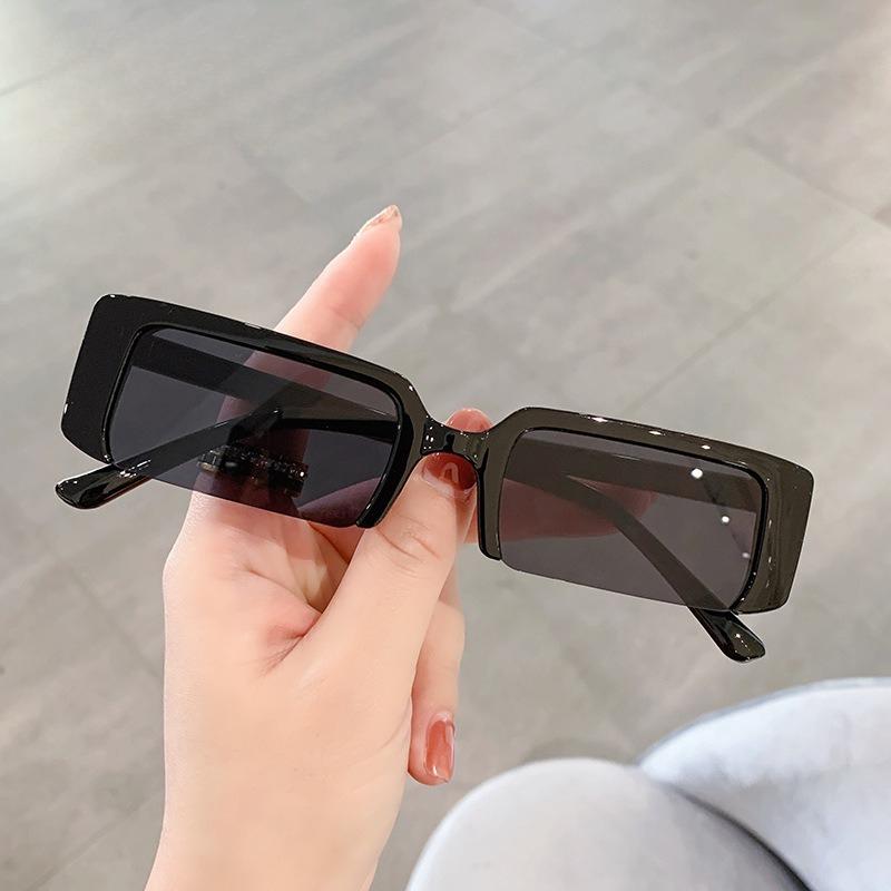 Trend Small Rectangle Sunglasses Ladies Fashion Semi-frame Luxury Design Eyewear Men Women UV400 Riding Driving Sun Glasses
