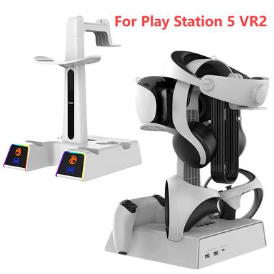 For Play Station5 VR2 Controller Quad Charging Dock USB Charging Expansion Charging Station with VR Headset Holder Display Stand