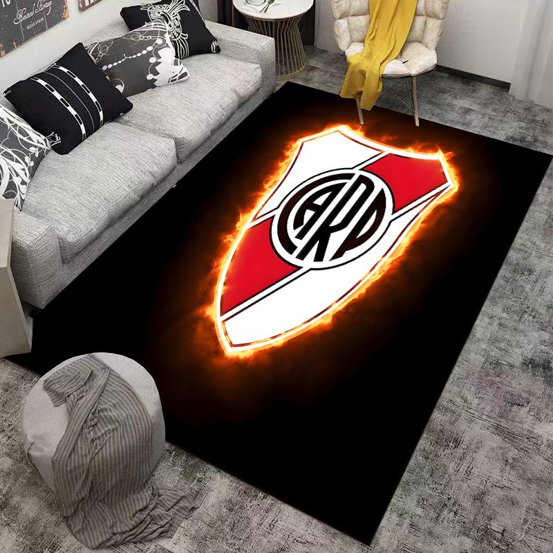 "Flaming Shield Pattern Carpet with Black Background for Home Décor" Suitable for Use As an Anti-slip for Living Room Bedroom Sofas
