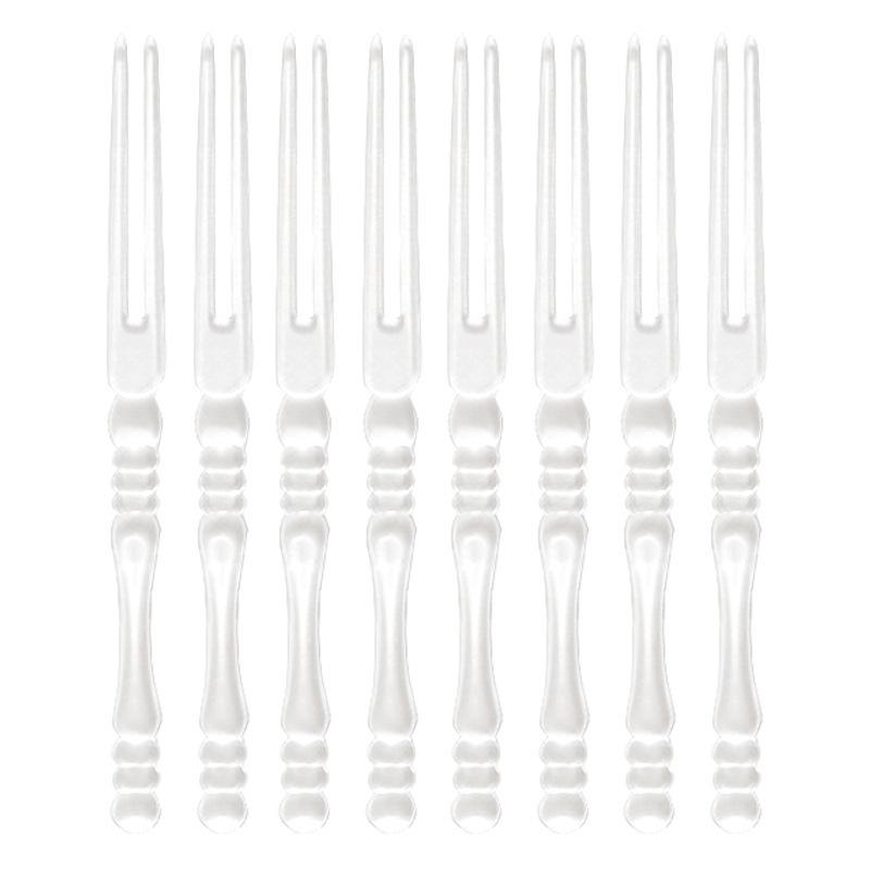 Transparent Fruit Forks, Disposable Plastic Fruit Skewers, Crystal Bamboo Joint Forks, Cakes, Pastries, High Appearance Level Bamboo Skewers