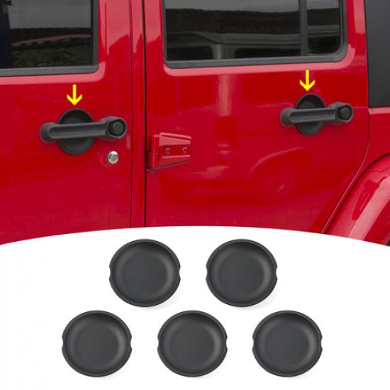 Matte Black Door Handle Recess Guard for 2007-18 Jeep JK Wrangler Unlimited 4Dr