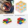 Wooden Hexagon Puzzle For Kids With Colorful Geometric Blocks For Brain Development