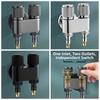 Universal Interface Double Outlet Valve Stainless Steel Knob Type Shower Shut Off Valve Space Saving Double-end