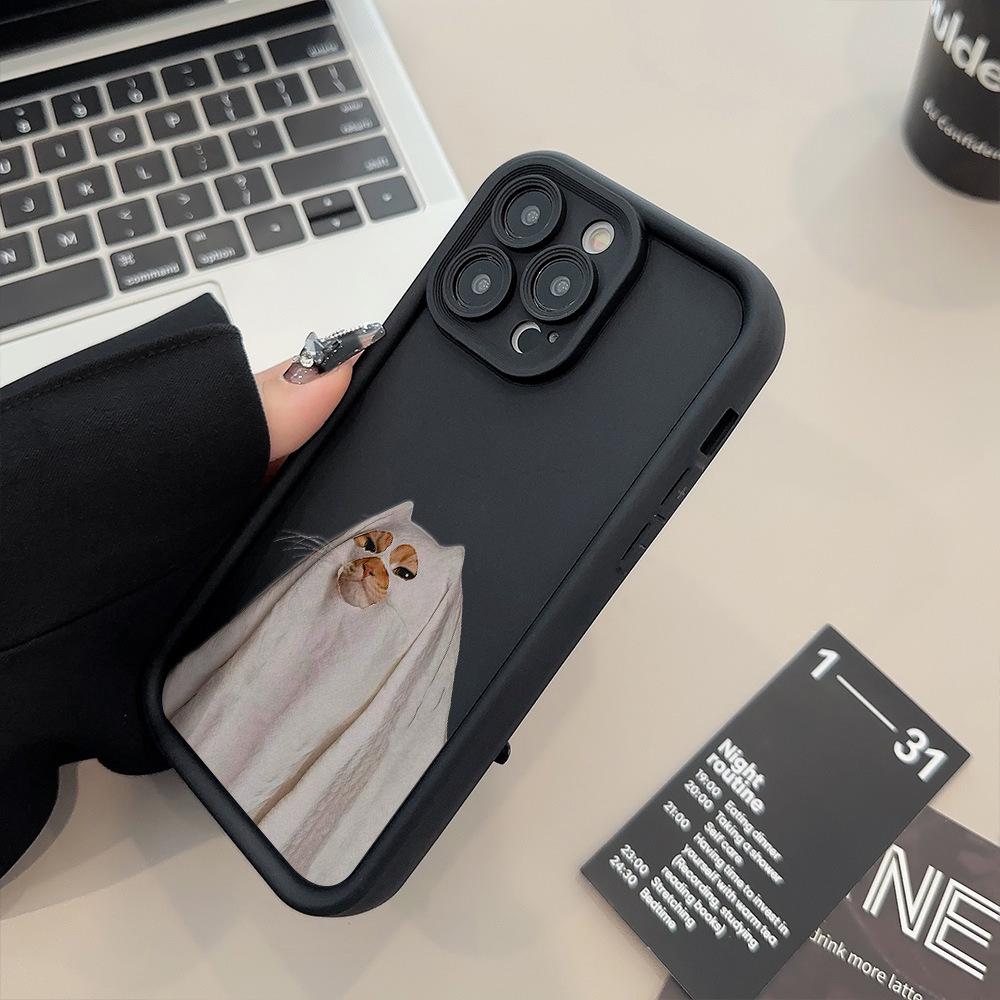 

Матовый чехол для iPhone 17 Pro Max в виде головы котенка на Хэллоуин - Ударопрочный с точными вырезами iPhone 17