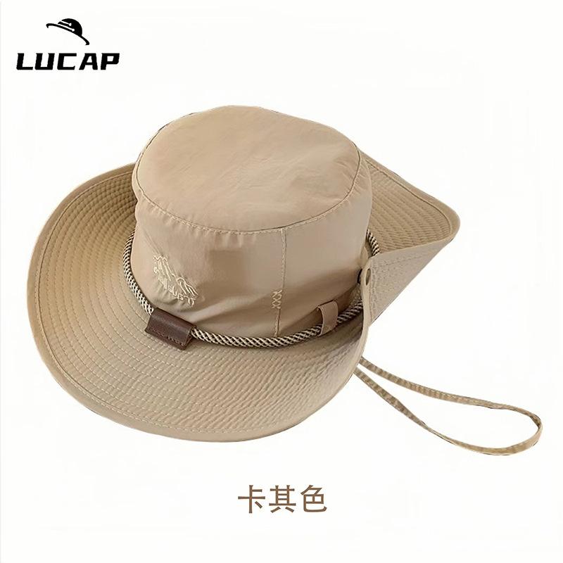 

Spring and summer quick-drying bucket hat men s sunshade sunscreen UV protection outdoor sun hat fishing hat breathable bucket hat M（56-58cm） хакі