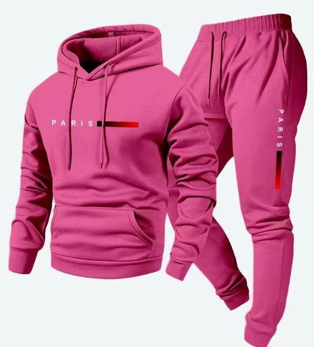 2025 Men's Pullover Hoodie and Jogger Set with Printed Logo