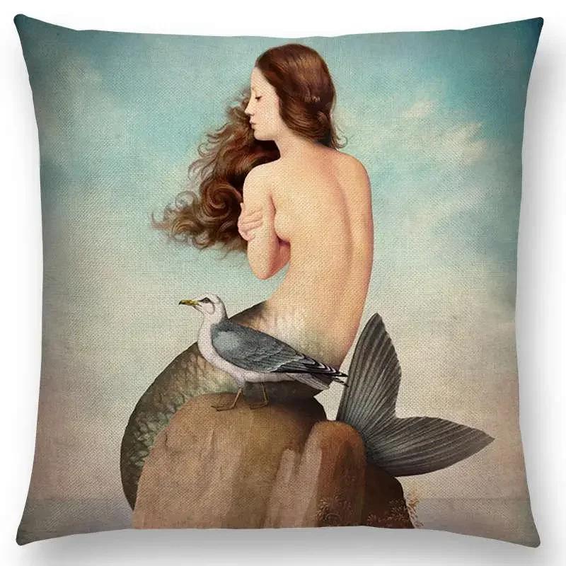 New Elegant Lady Cute Girl Shakespeare Imagine Fantasy Oil Painting Dreamy Feeling Fable Fate Thorw Pillow Case Cushion Cover