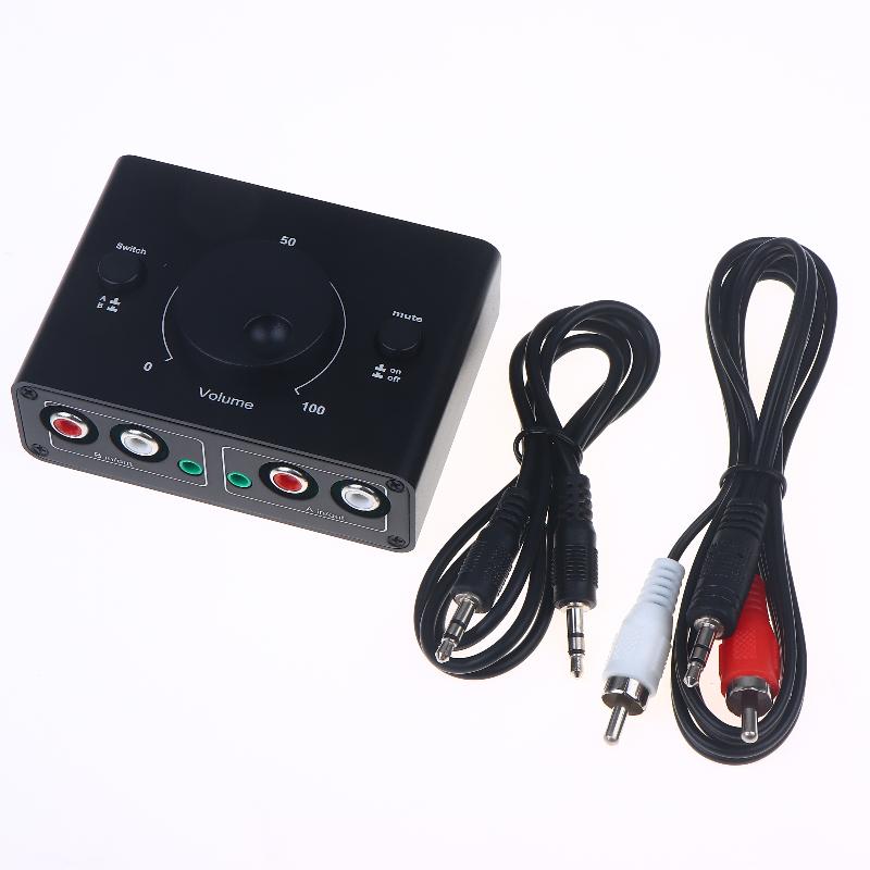 3.5Mm Rca Stereo Bi-Directional Audio Switcher 1 In 2 Out Or 2 In 1 Out 3.5Mm 2Rca Audio Switcher With Mute Button