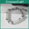 Minimalist Stainless Steel Pearlstyle Bracelet For Women And Men Gift Ideas