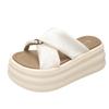Fashion NEW Summer 7CM Heels Wedge Slides Sandals Women Casual Outdoor Slippers Female Non Slip Beach Slipper Walking Chunky Shoes Woman