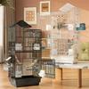 Budgie Parrot Cage Bird Cage Special Black Phoenix Peony Bird Breeding Cages Large Home Metal Luxury Viewing Villa Bird House L