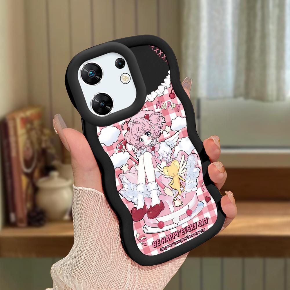 Big Wave Edge Weiches Silikonmaterial Macaron-Telefongehäuse Stoßfestes Schutzgummigehäuse für OPPO Reno Realme Infinix Tecno