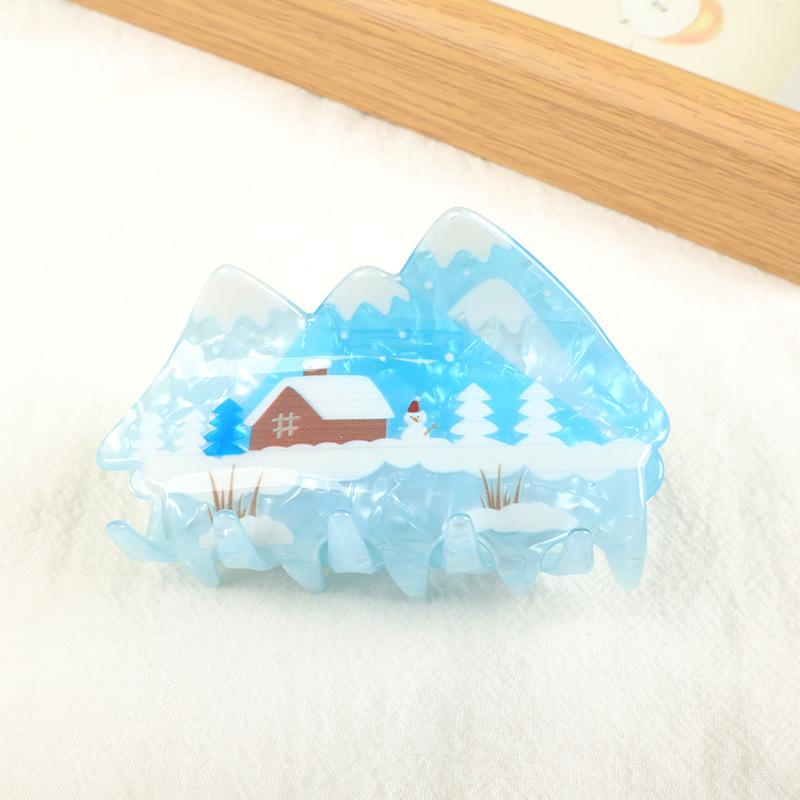 1pc Personalized Design Acrylic Flower Clip, Thickened Half Tied Hair Clip, Women's High-end Shape Hair Clip, Hair Accessory