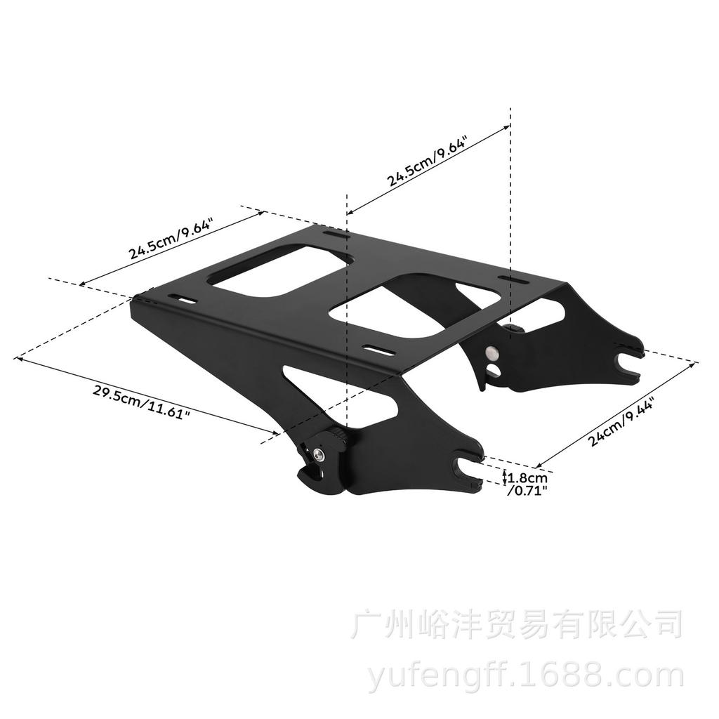 Harley Big Glide Road King Street CVO Faro Doppio Portapacchi Posteriore a Rilascio Rapido