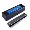 24 Holes Tremolo Harmonica Stylish C Tone Black Mouth Organ Harp for Professional Player Beginner Students Kid Adults