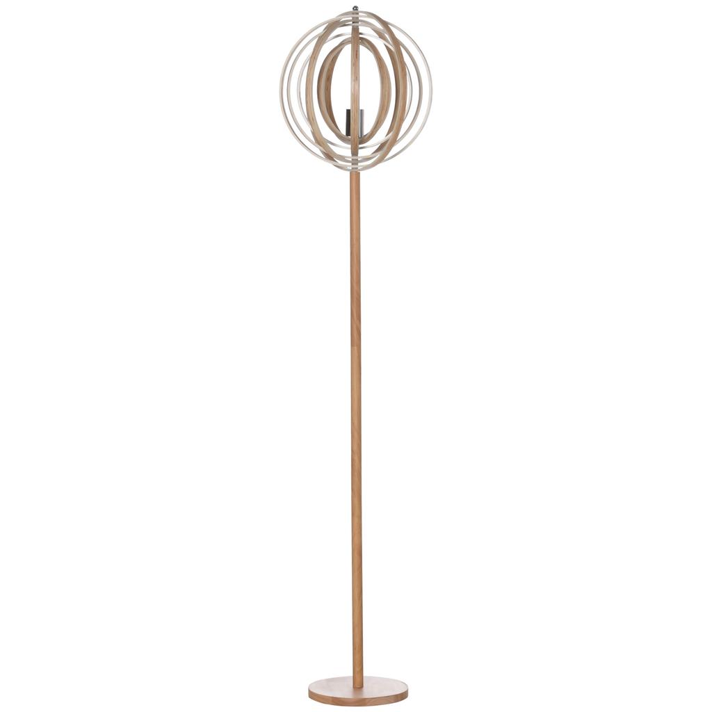 Circular Floor Lamp 40 W Max. Lampshade Light Natural Wood Dim. diameter 38 x 160 cm