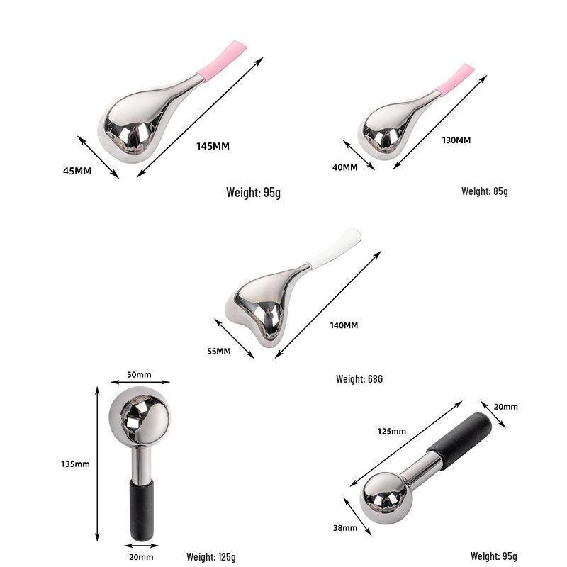 Stainless Steel Ice Wave Ball Facial Massage Tool