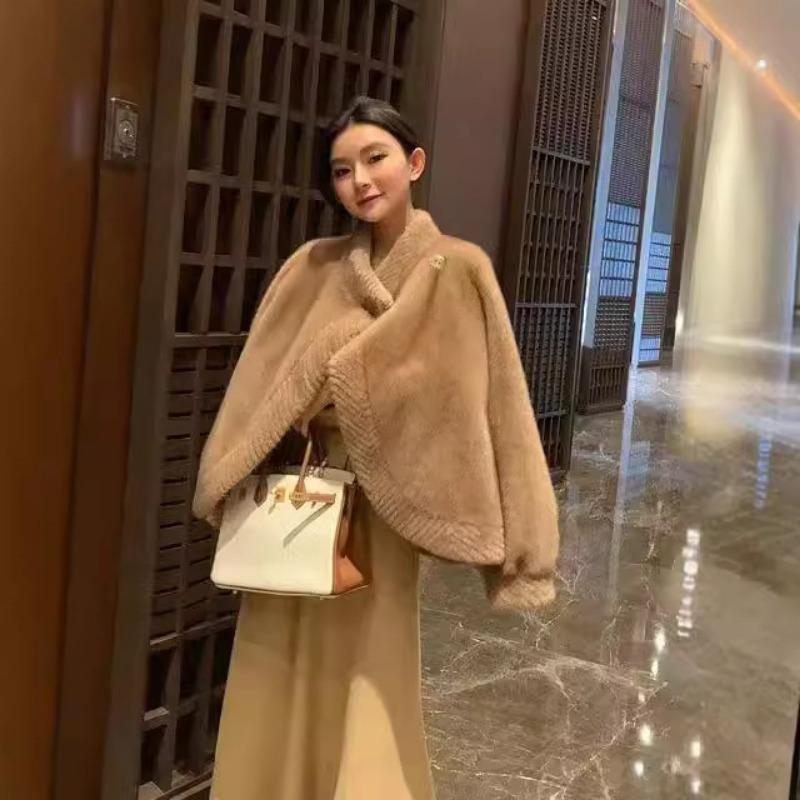 

Осенне-зимняя холодостойкая и теплая куртка из искусственного меха, мягкий и экологичный пушистый темперамент, женский топ L (140-80 kg)