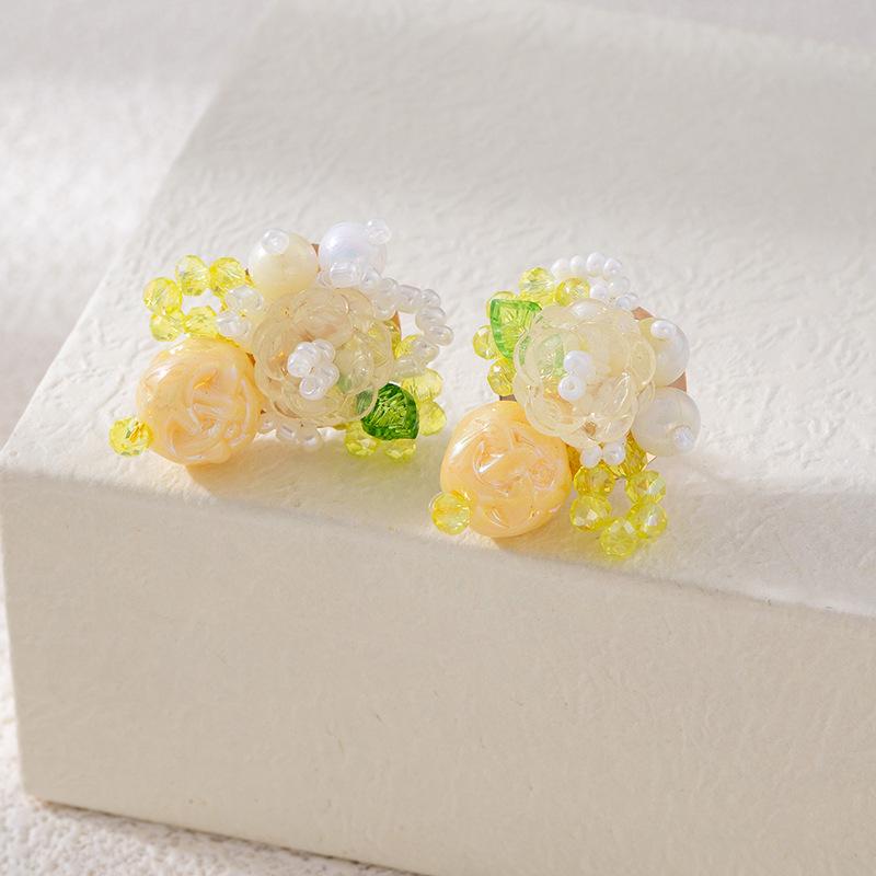 Exquisite Fairy Beaded Flower Earrings - Cute, Lively & Versatile Accessories