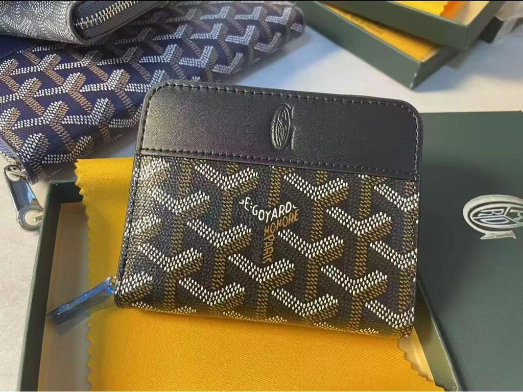 Goya Goyard Unisex Wallet: Multifunctional Short Zip Wallet, Business Card Holder, Coin Purse