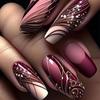 European & American Short Almond Patterned Removable False Nails