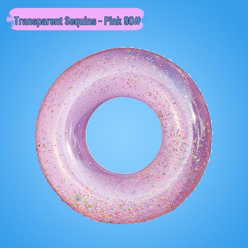 Adult PVC Transparent Sequin Inflatable Swim Ring