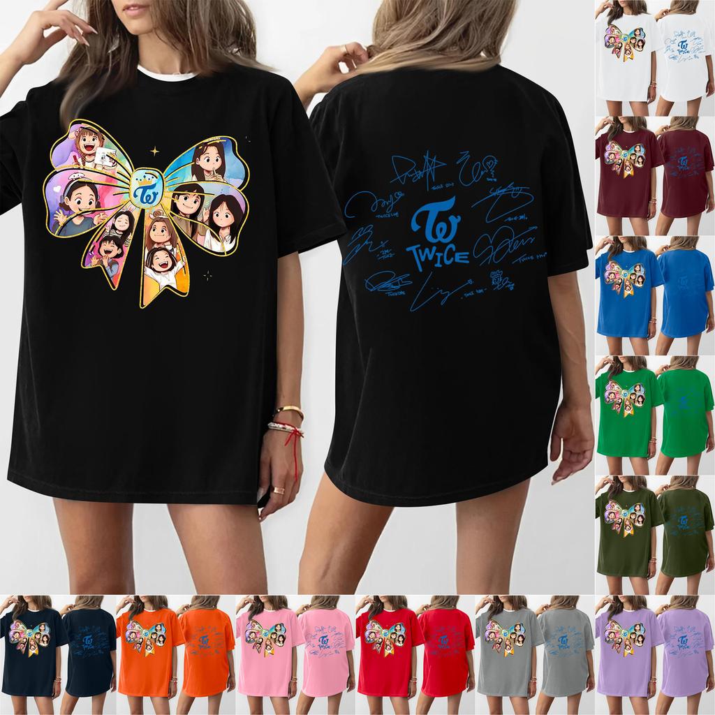 Women's Round Neck Printed Short-sleeved T-shirt Top