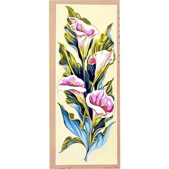 Canevas antique Arums 25x60cm