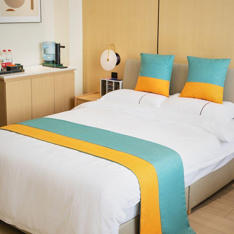 1 Stück Hotel Ferienwohnung Bettfahne Bettwäsche Leichter Luxus Einfarbig Bettende Handtuch Weich und Bequem Multifunktionales Staubdichtes Tuch Bettläufer