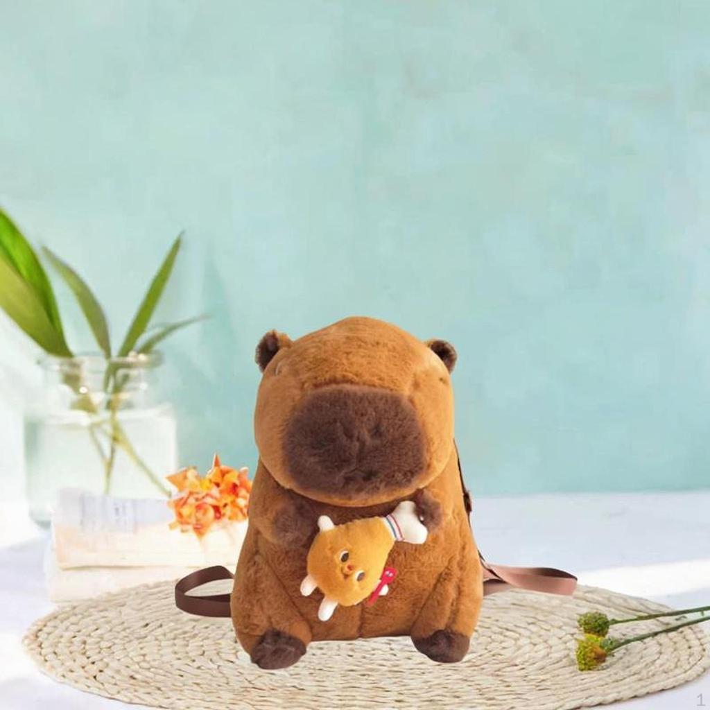 Capybara-Rucksack, Cartoon-Stil, für den Urlaub, Erwachsene und Kinder, leichtes Plüschspielzeug