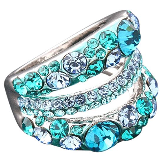 לנשים טבעת זירקוניה טבעת סגסוגת ריינסטון קריסטל מתנת תכשיטים מסנוורת