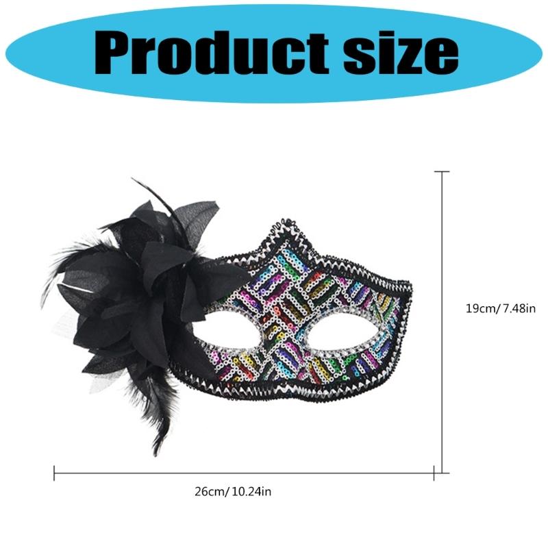 Elegant Side Flower Rhinestones Mask Breathable Face Mask Comfortable Wear Theatrical Use Costume Role Play Mask
